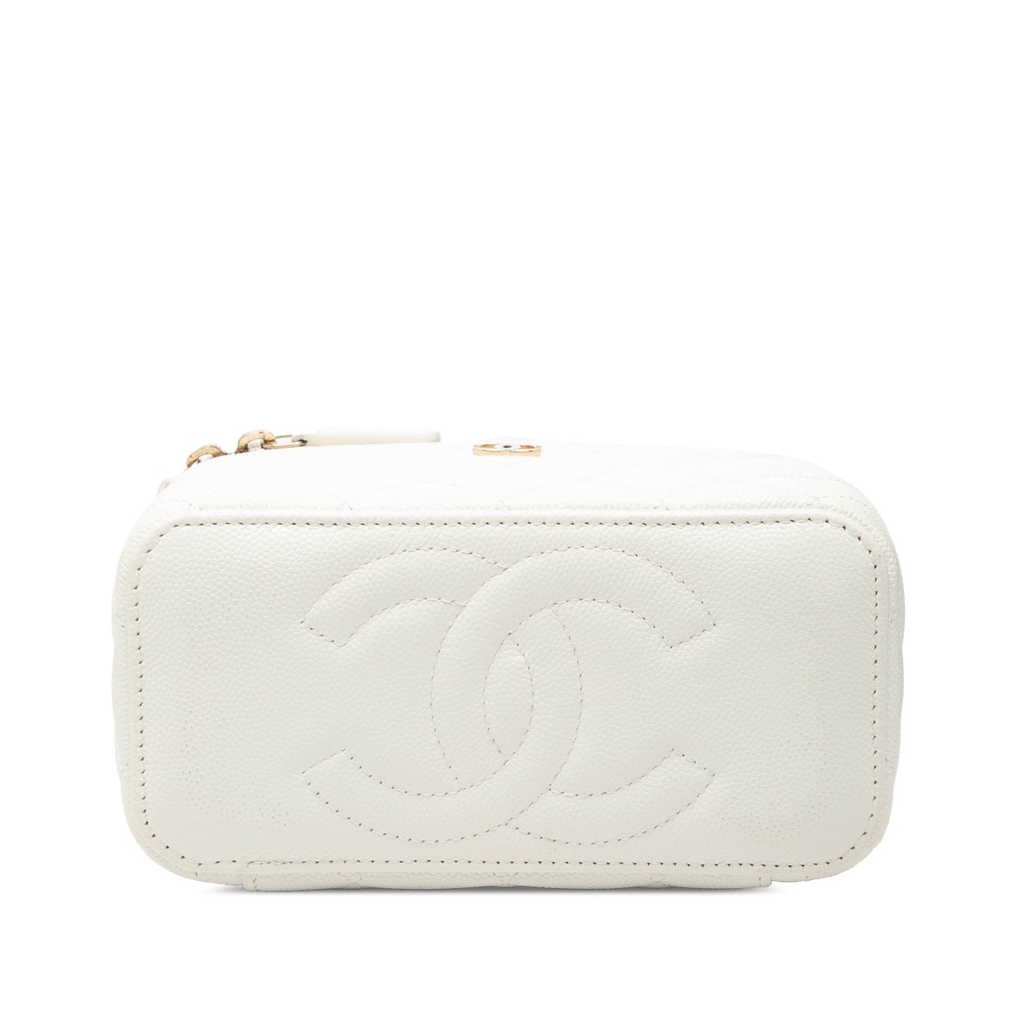 Chanel Small Quilted Caviar Vanity Case With Chain