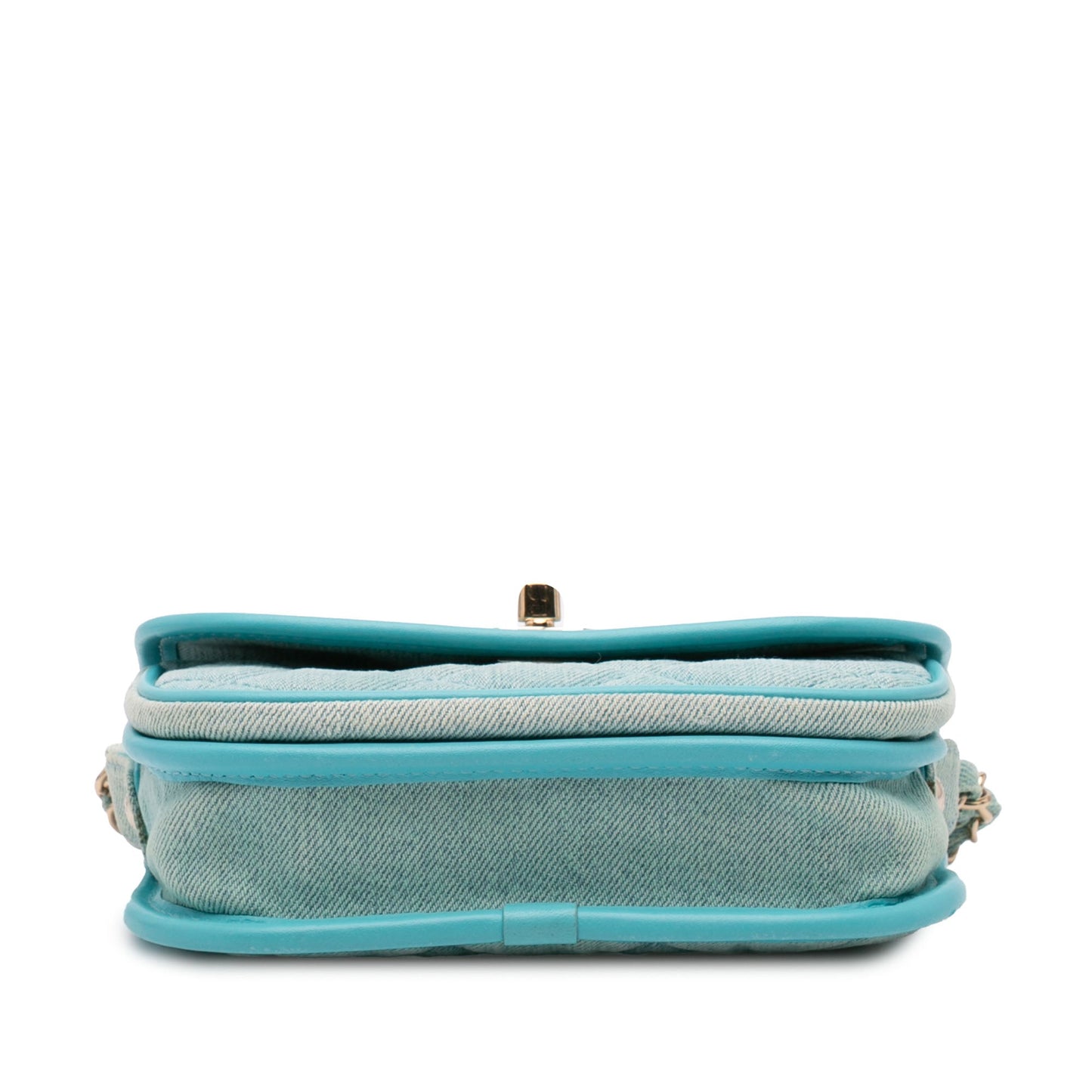 Mini CC Quilted Denim Messenger Flap