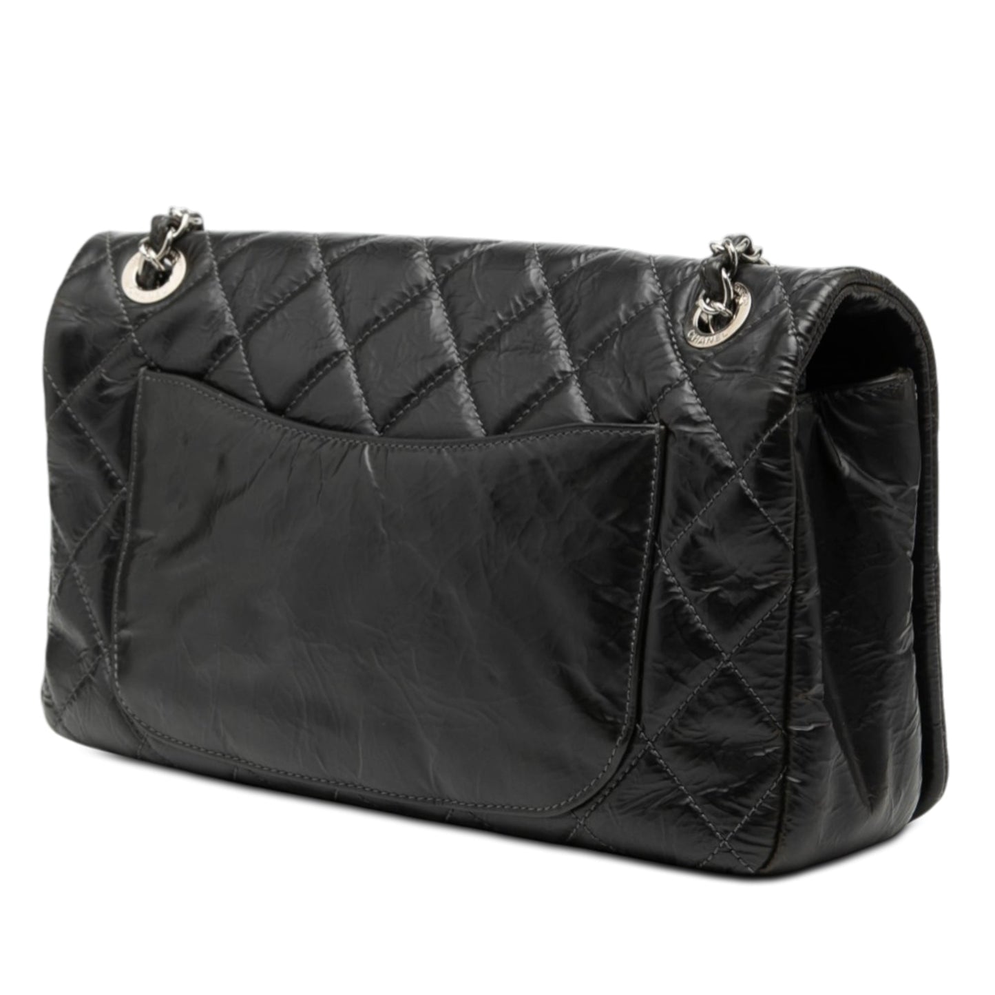 CC Glazed Quilted Calfskin Single Flap