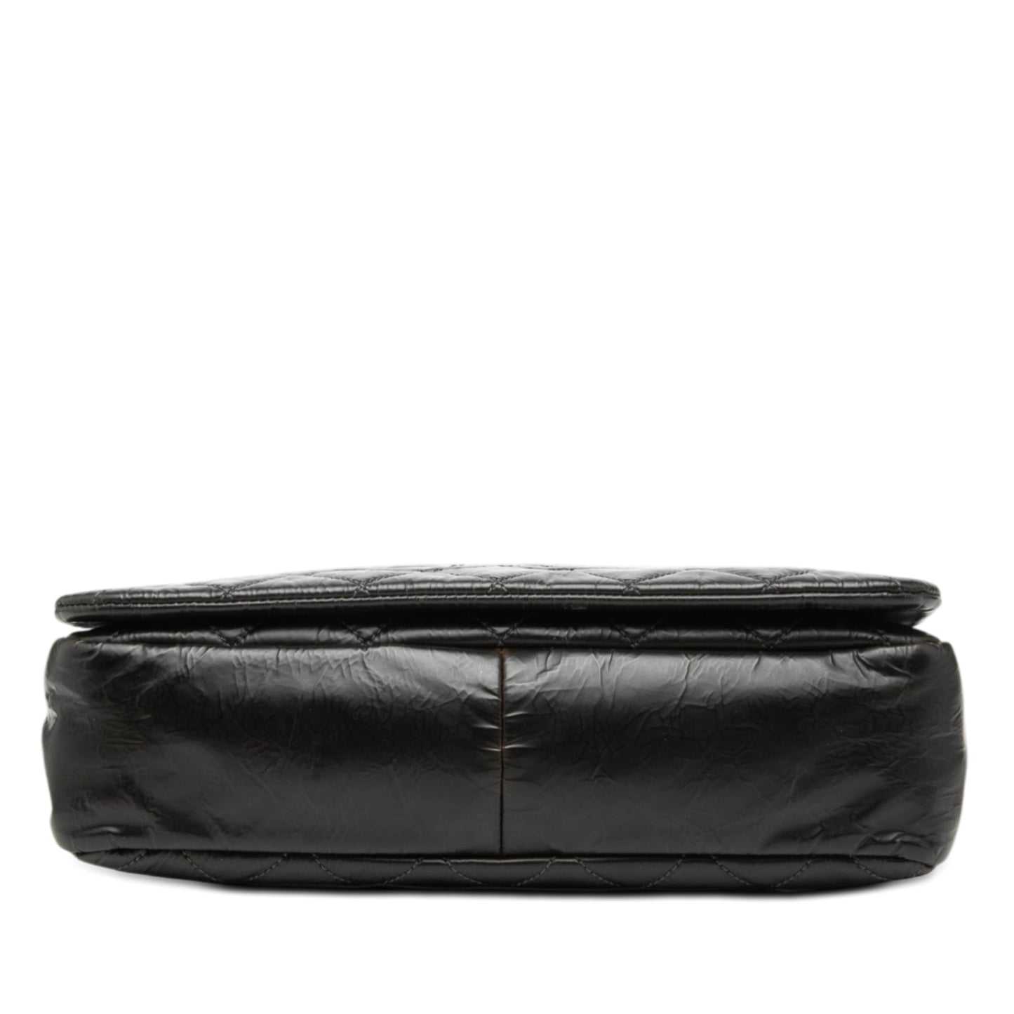 CC Glazed Quilted Calfskin Single Flap