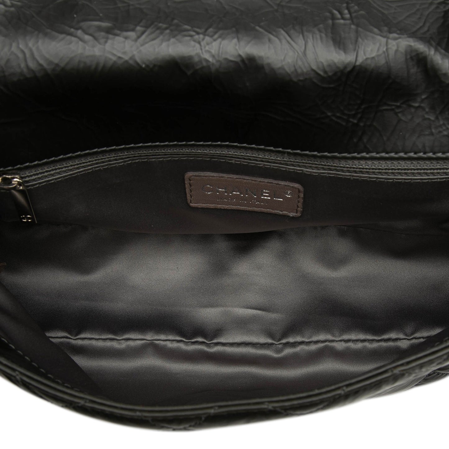 CC Glazed Quilted Calfskin Single Flap