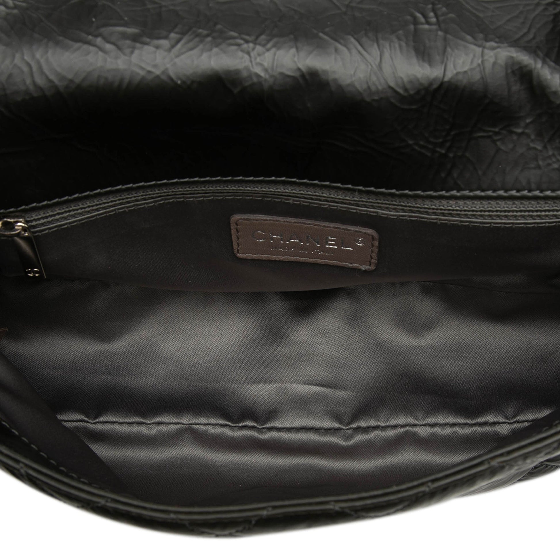 CC Glazed Quilted Calfskin Single Flap