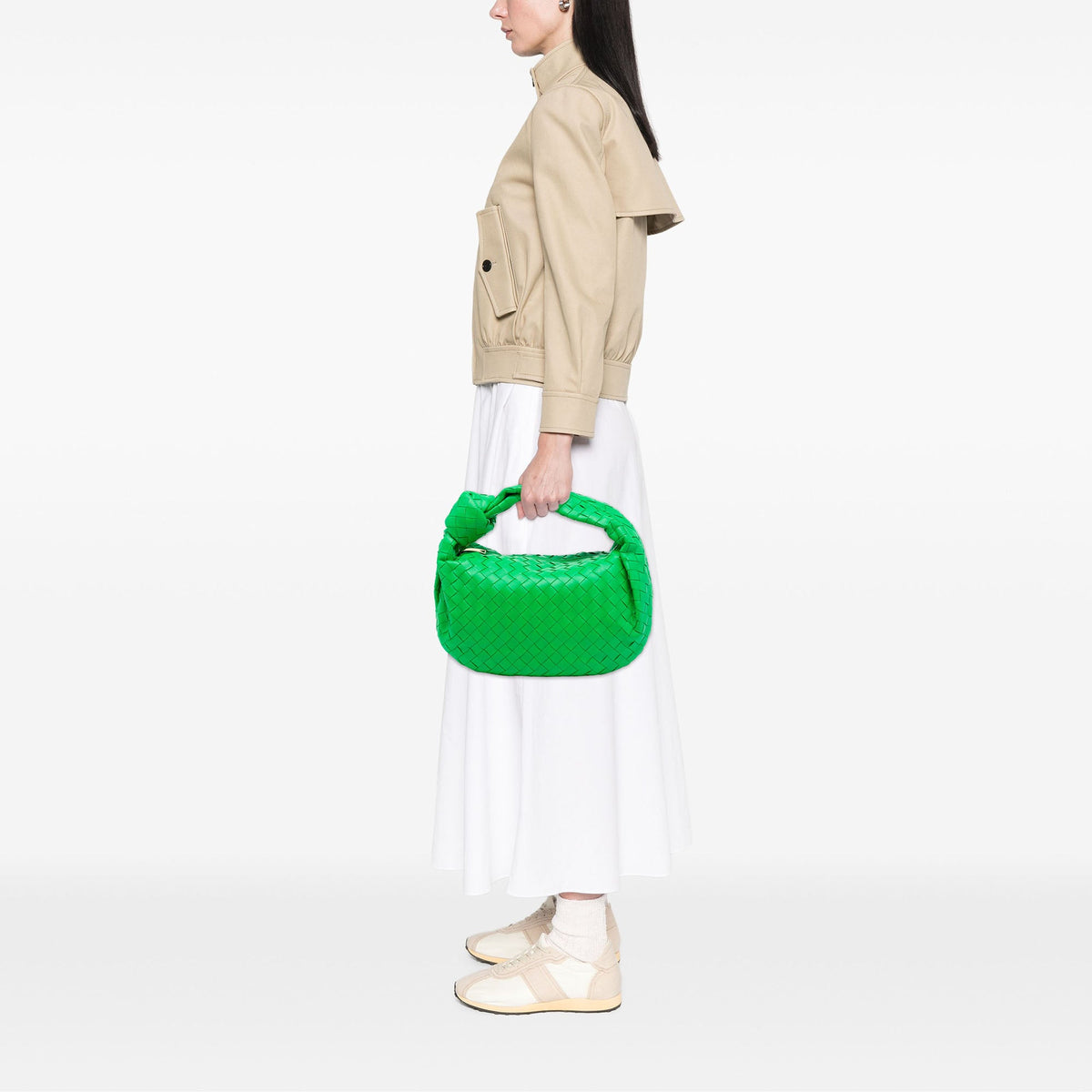 Bottega Veneta Teen Nappa Intrecciato Jodie — Green