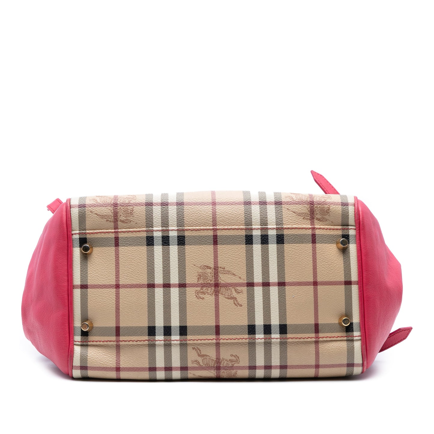 Burberry Small Leather Trimmed Haymarket Check Coated Canvas Canterbury Bow Tote