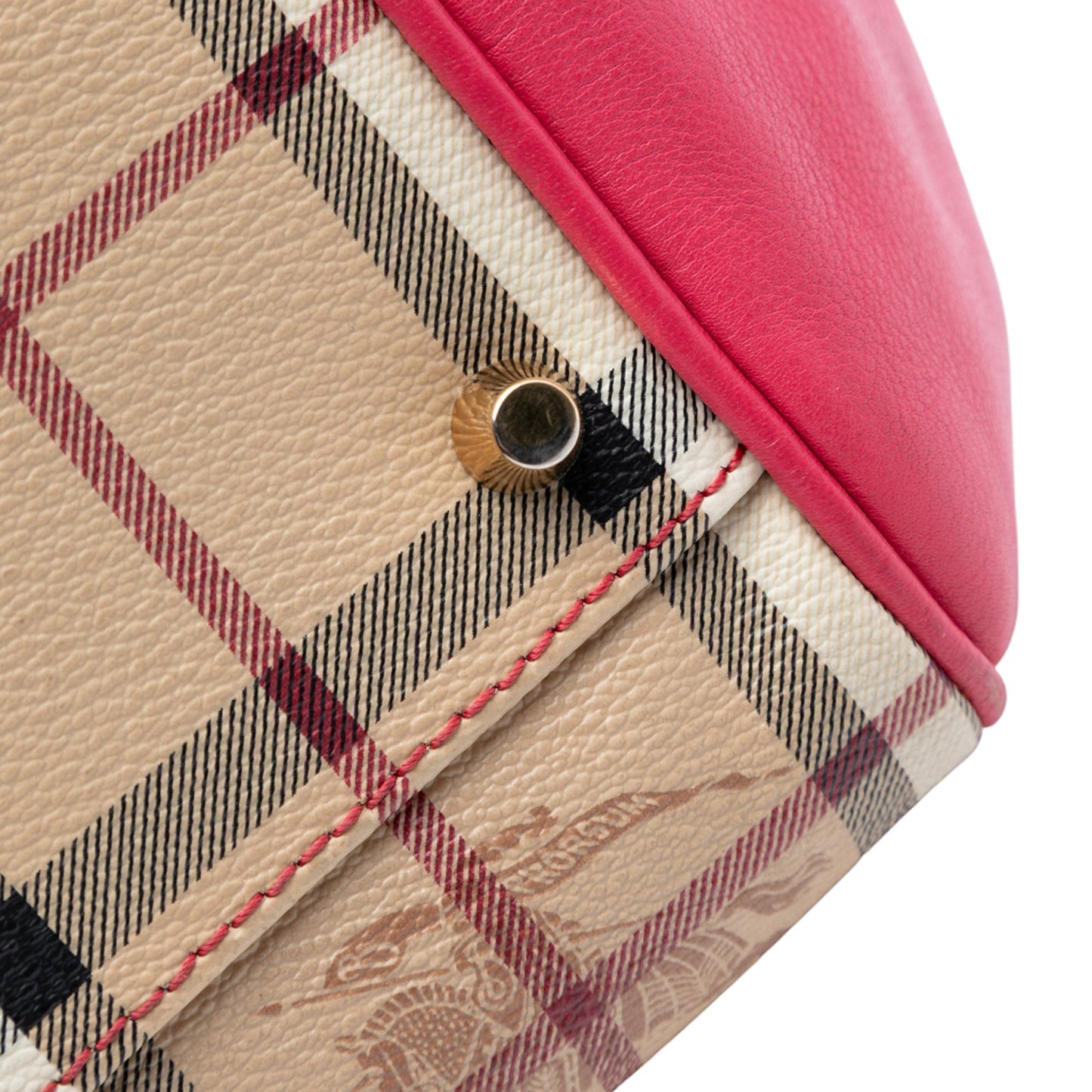 Burberry Small Leather Trimmed Haymarket Check Coated Canvas Canterbury Bow Tote