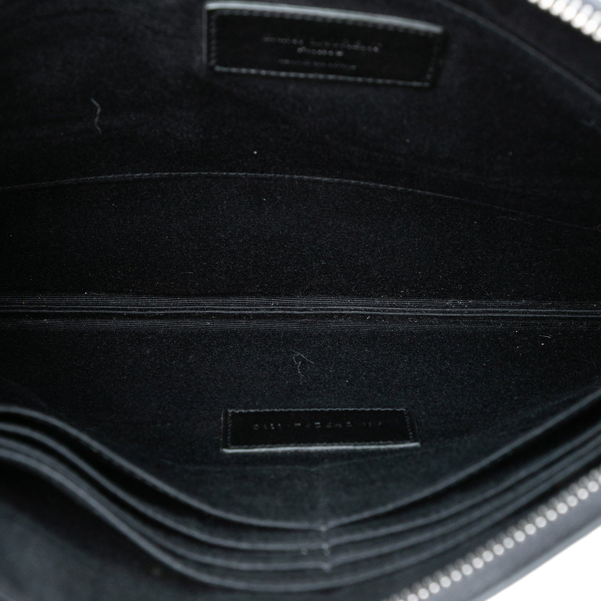 Saint Laurent Grained Leather Zip Clutch