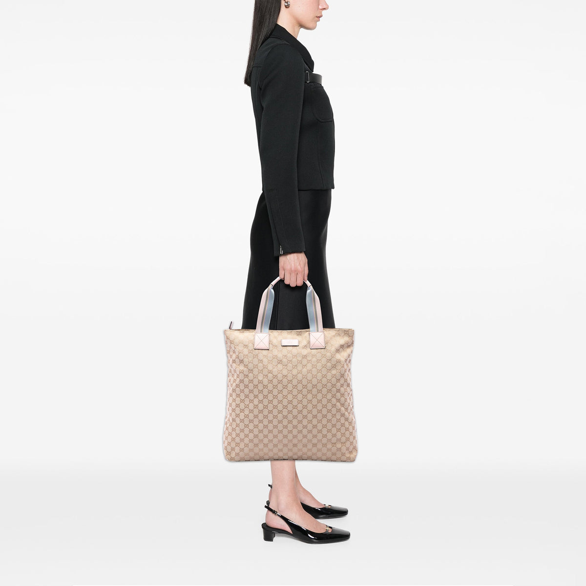 Gucci GG Canvas Web Vertical Tote
