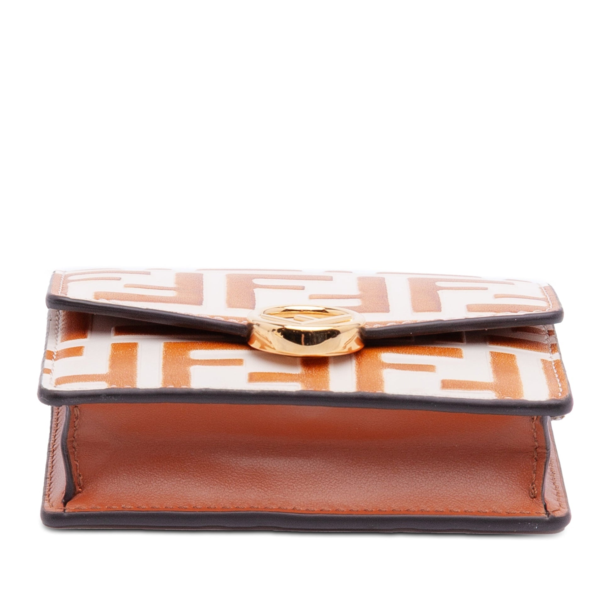 Fendi Small Bicolor FF 1974 Embossed Soft Calfskin F Is Fendi Chain Wallet