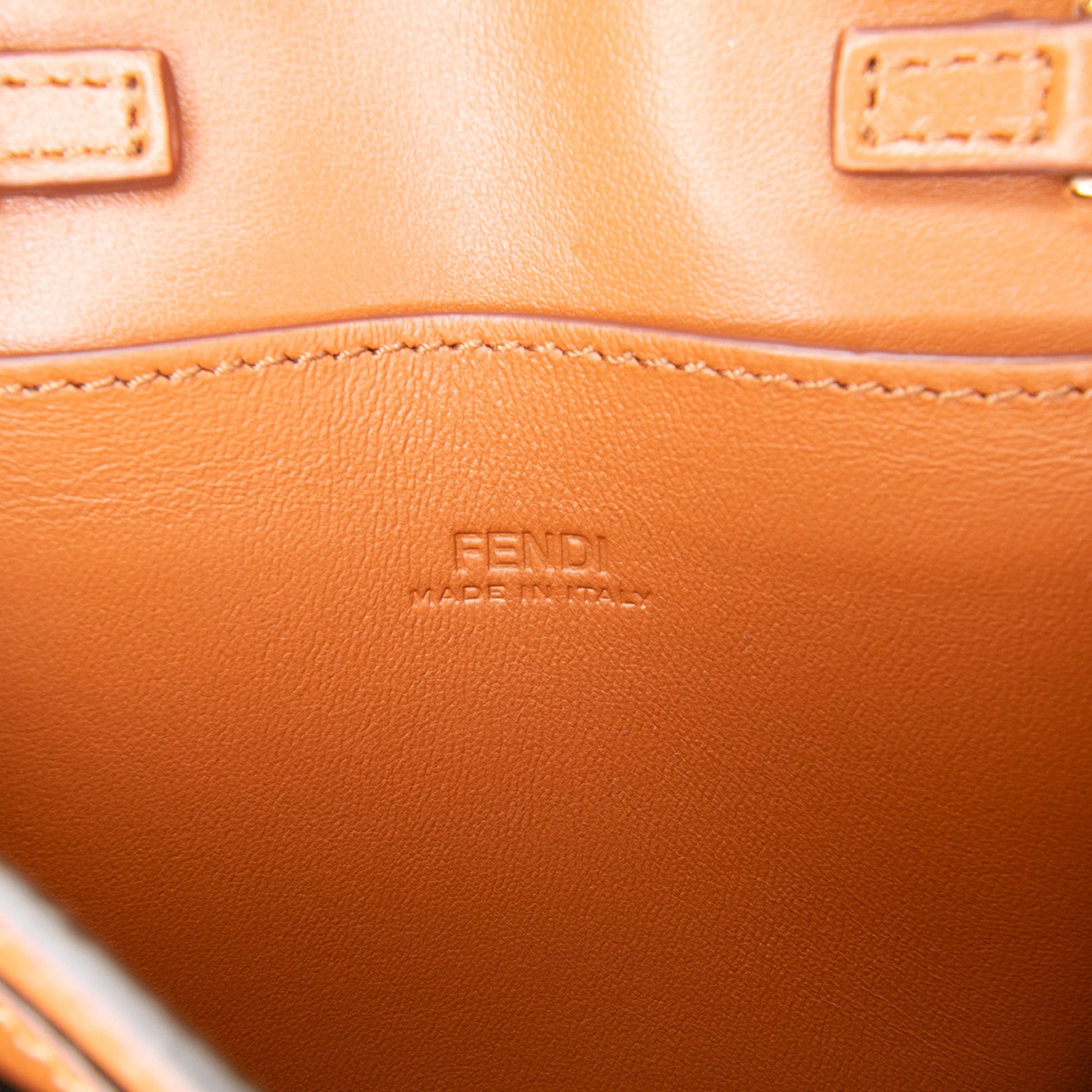 Fendi Small Bicolor FF 1974 Embossed Soft Calfskin F Is Fendi Chain Wallet