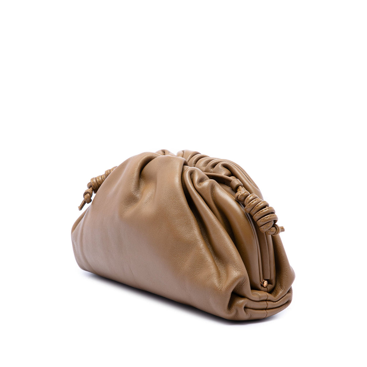 Bottega Veneta Lambskin The Mini Pouch Crossbody — Brown
