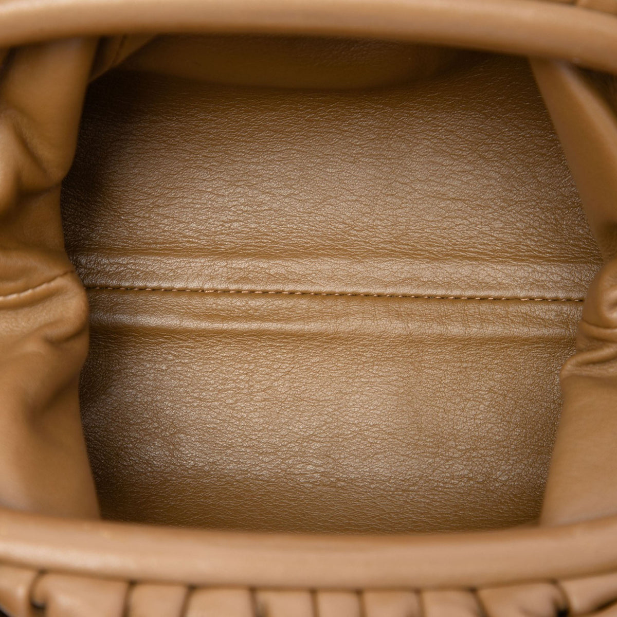 Bottega Veneta Lambskin The Mini Pouch Crossbody — Brown