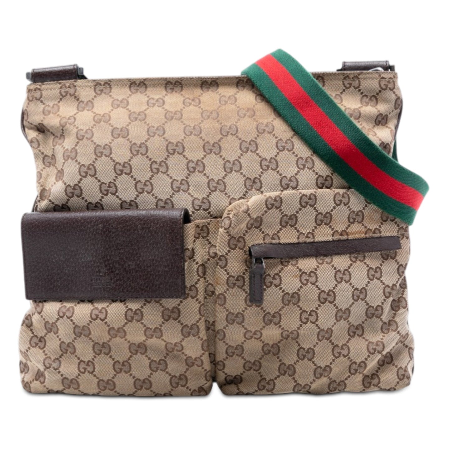 Gucci GG Canvas Web Double Pocket Crossbody