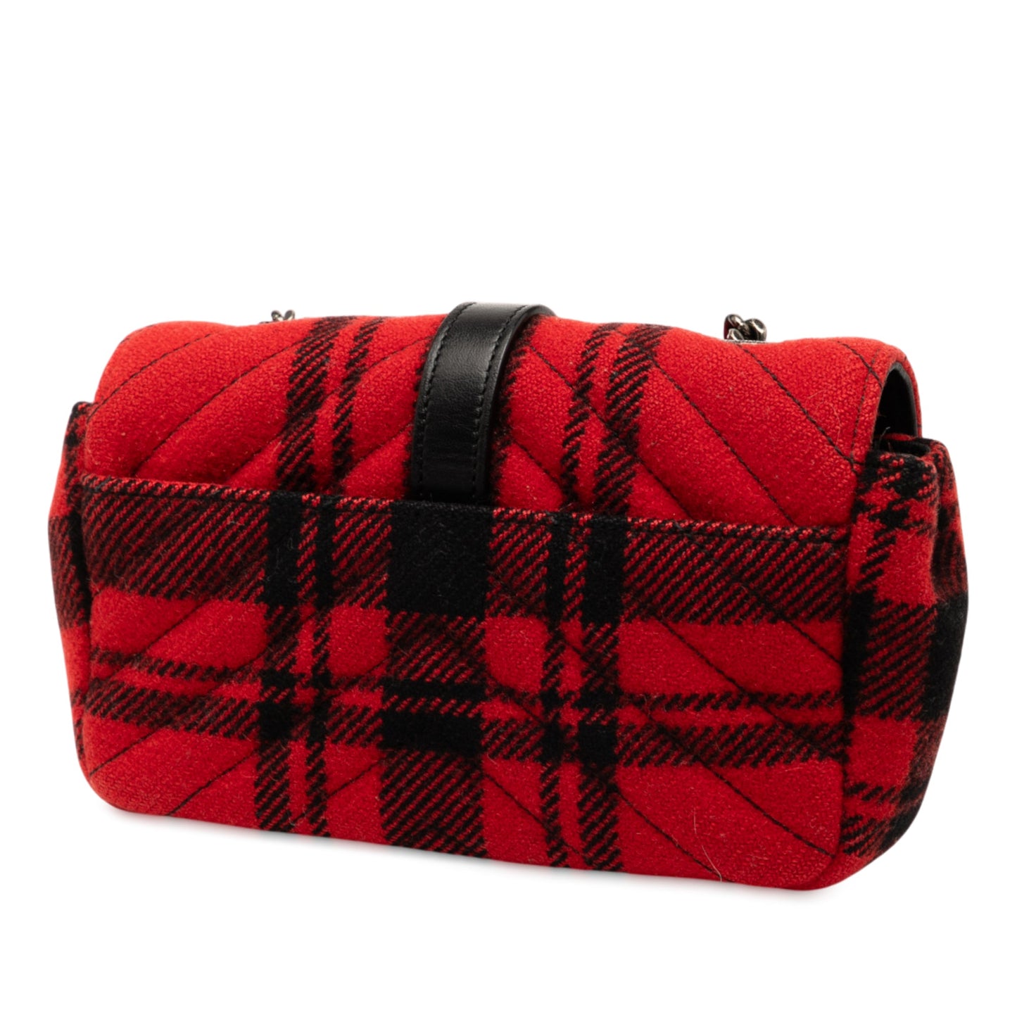 Saint Laurent Baby Chevron Tartan Wool Monogram Classic Chain Bag