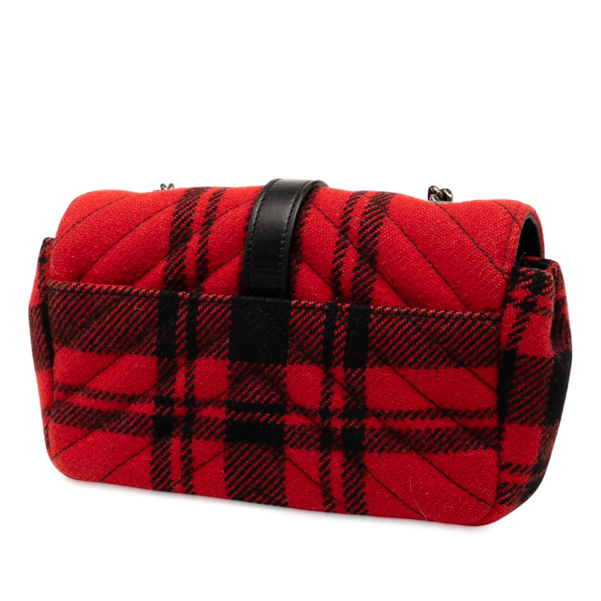 Saint Laurent Baby Chevron Tartan Wool Monogram Classic Chain Bag