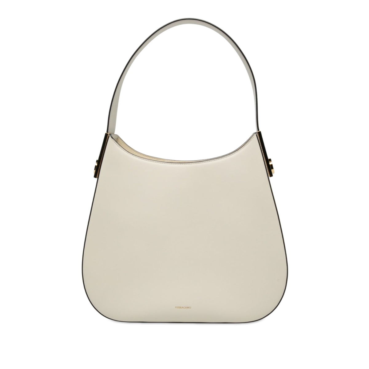 Ferragamo Medium Calfskin Smile Hobo — White