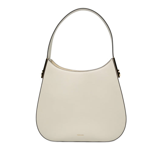Ferragamo Medium Calfskin Smile Hobo — White