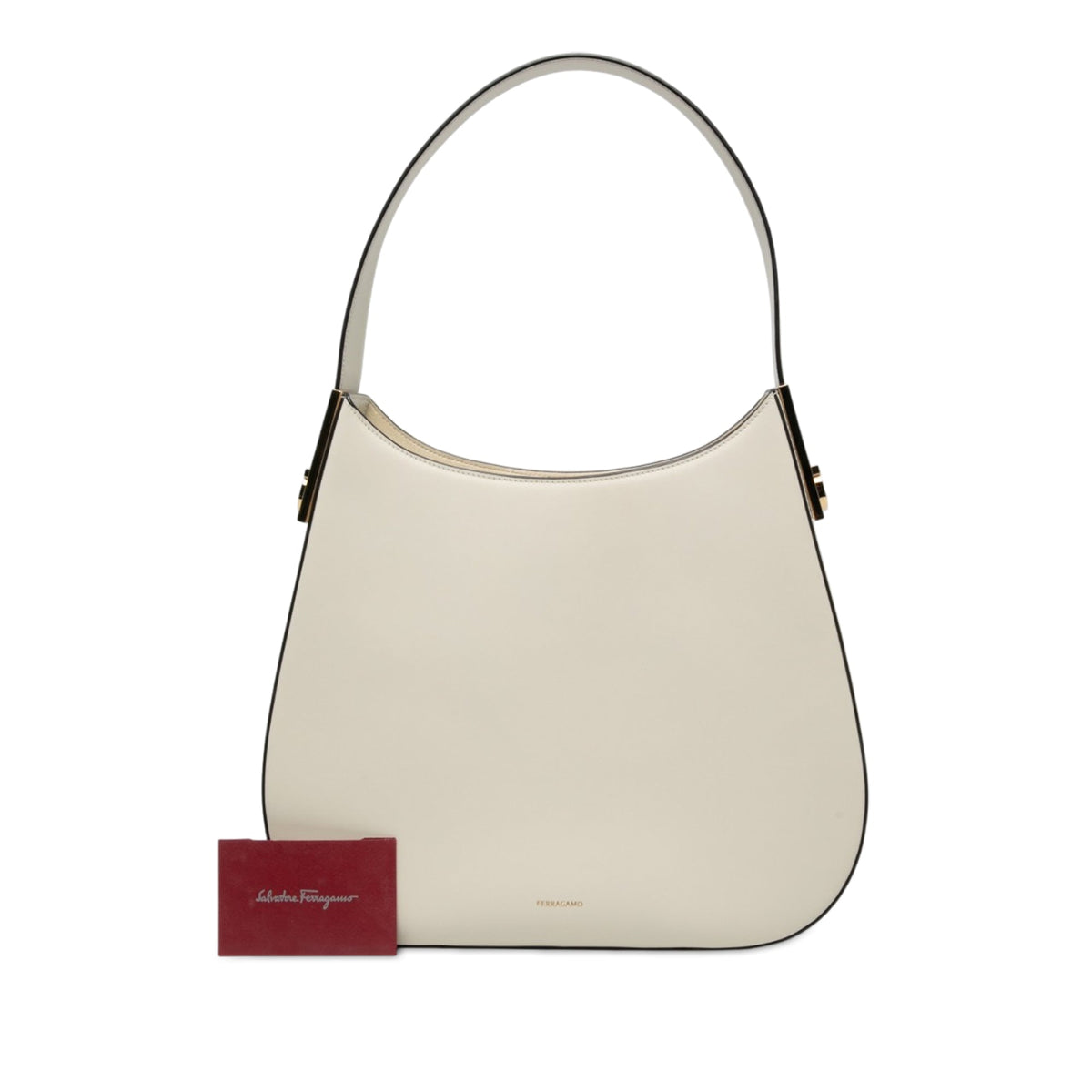 Ferragamo Medium Calfskin Smile Hobo — White