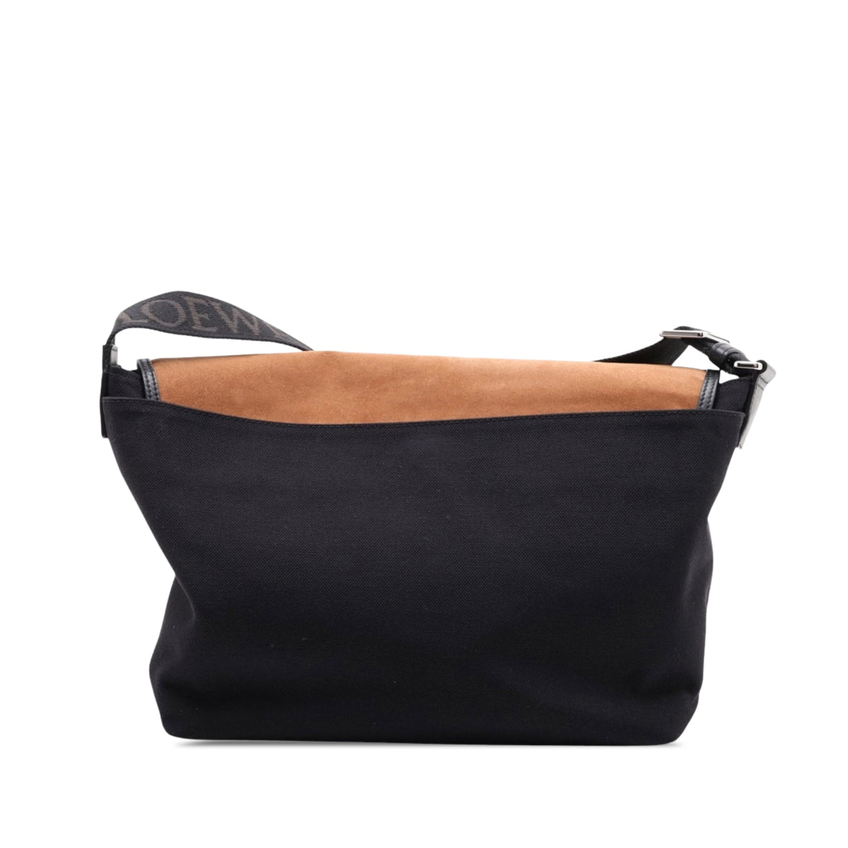 LOEWE Medium Canvas and Suede Flex Messenger Bag — Brown