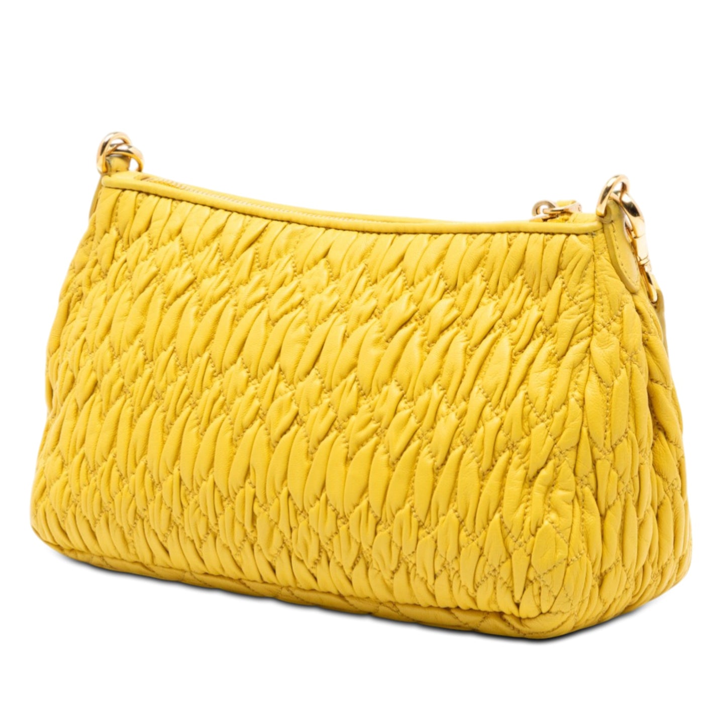 Miu Miu Matelasse Nappa Crystal Charm Shoulder Bag