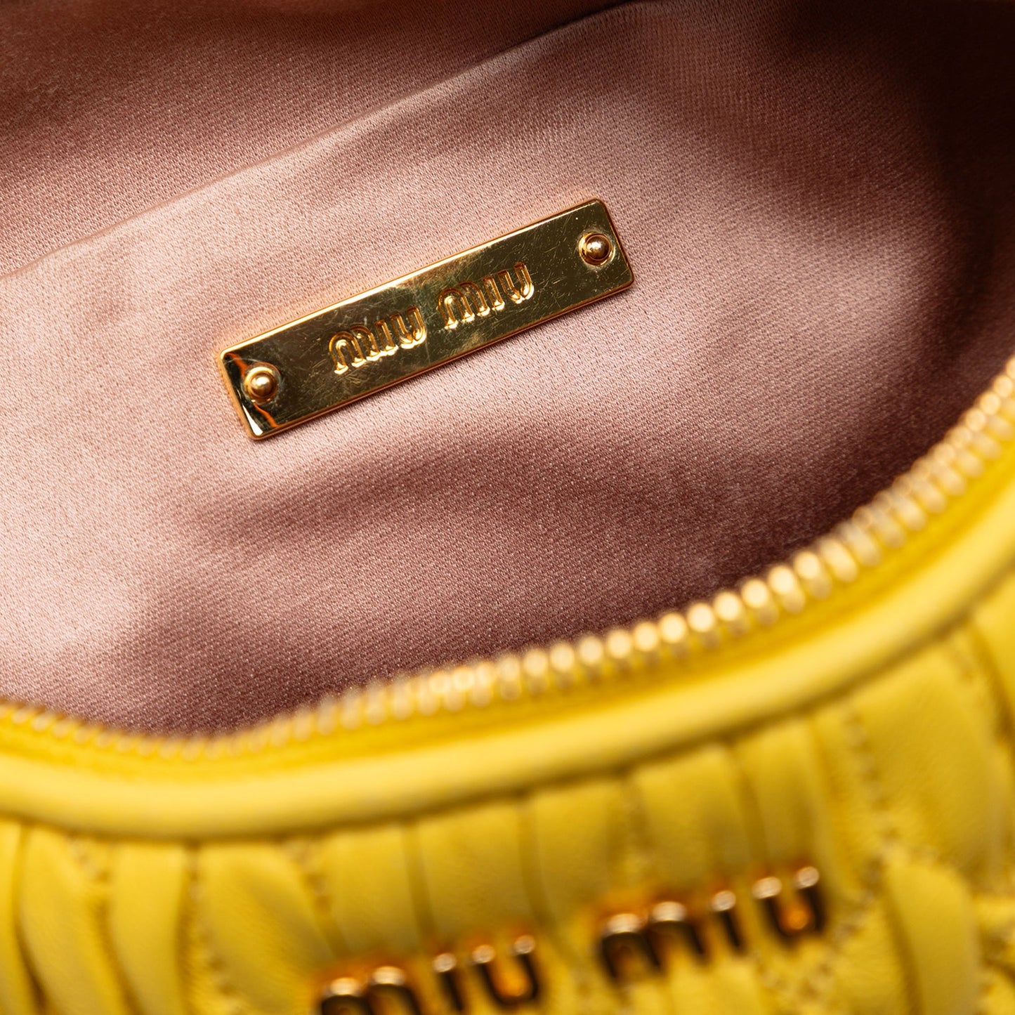 Miu Miu Matelasse Nappa Crystal Charm Shoulder Bag