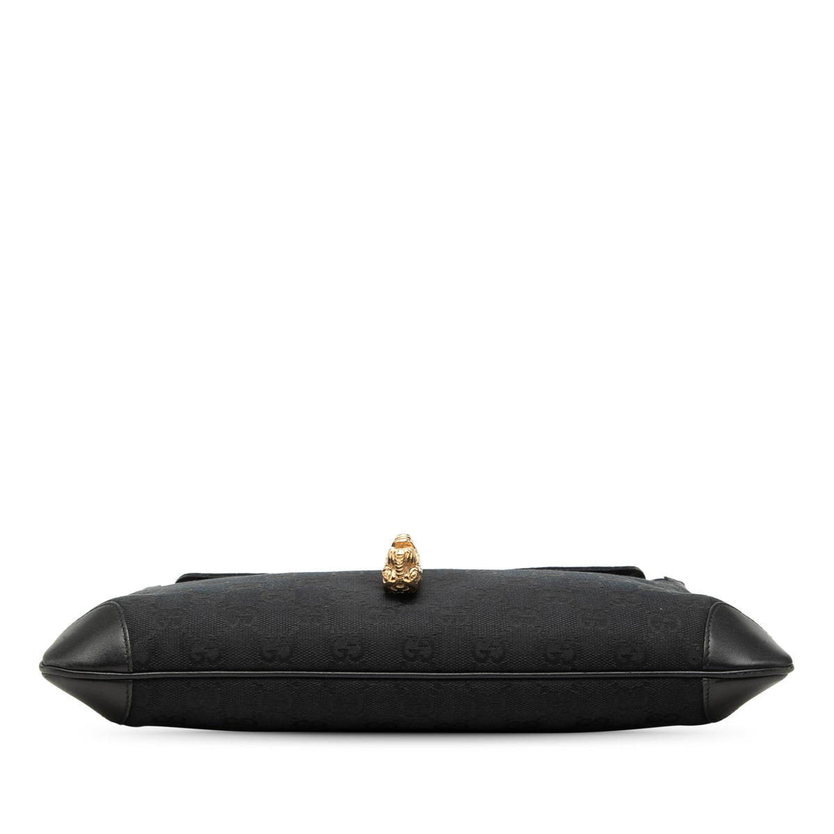 Gucci GG Canvas Tiger Charm Shoulder Bag — Black