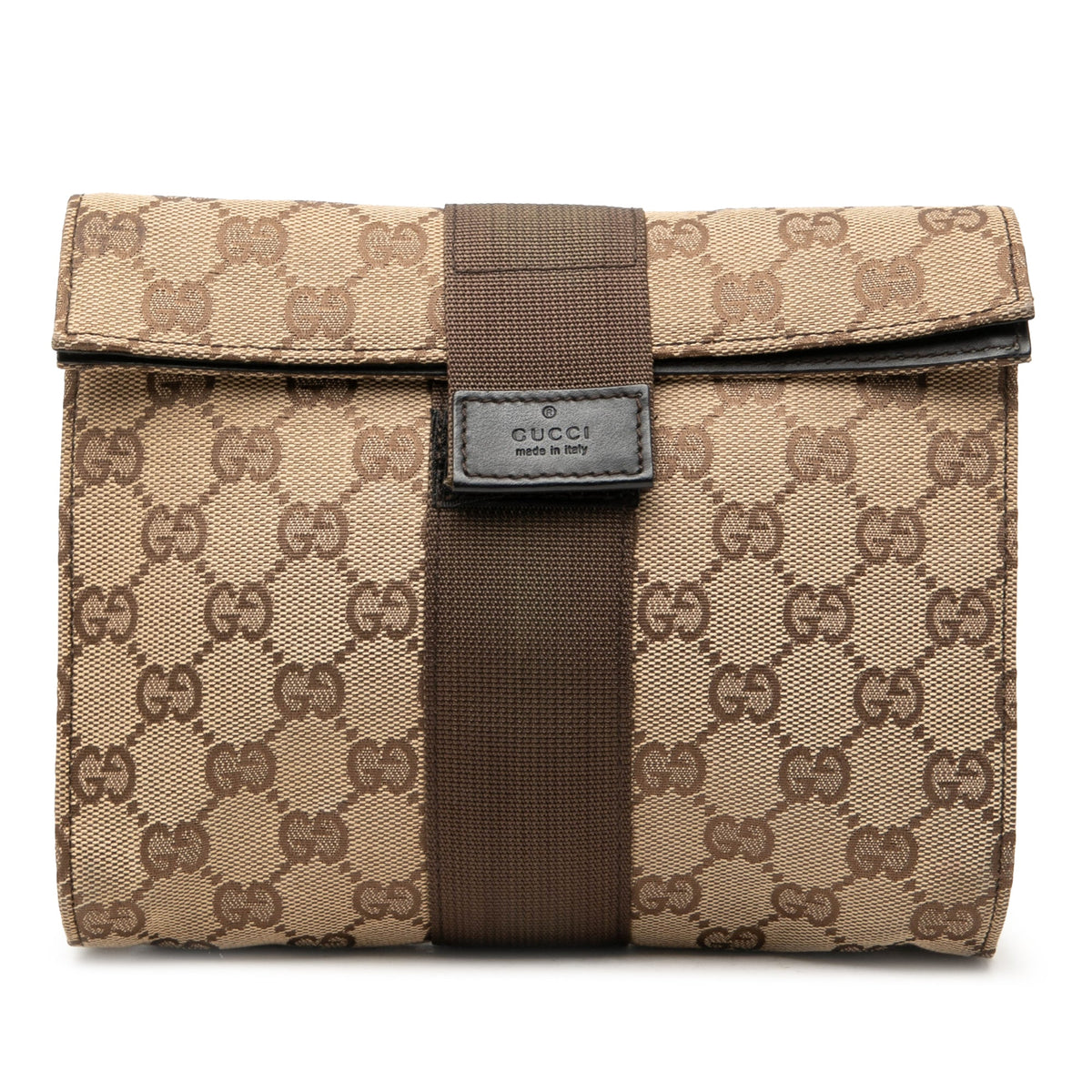 Gucci GG Canvas Clutch — Beige