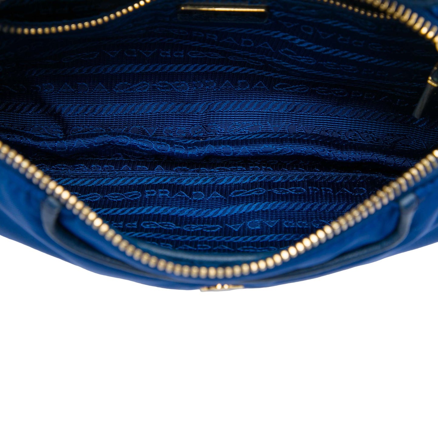 Prada Saffiano Trimmed Tessuto Chain Crossbody