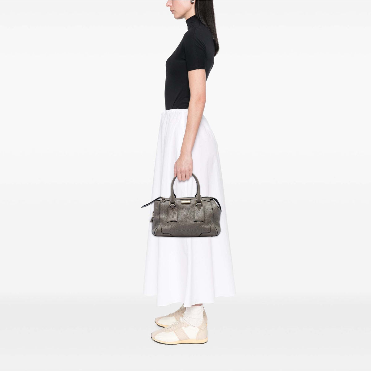 Burberry Small Grained Leather Heritage Gladstone Satchel