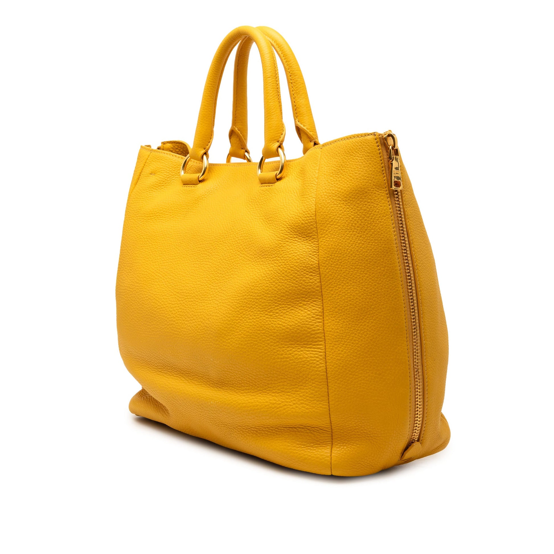 Prada Vitello Daino Side Zip Convertible Tote