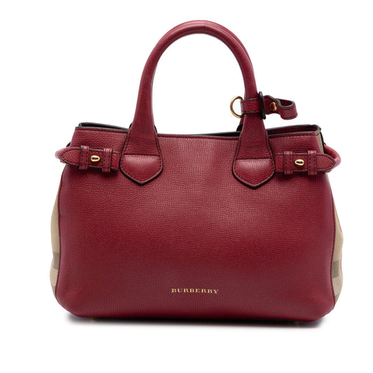 Burberry Small Grainy Calfskin and House Check Banner Satchel