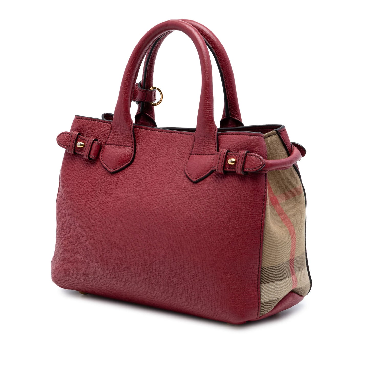 Burberry Small Grainy Calfskin and House Check Banner Satchel