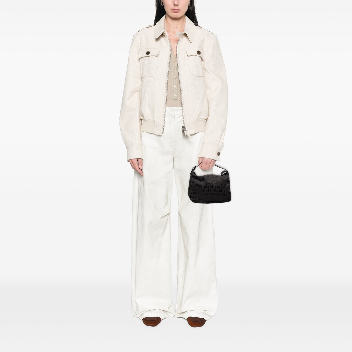 Fendi Zucchino Canvas Handbag