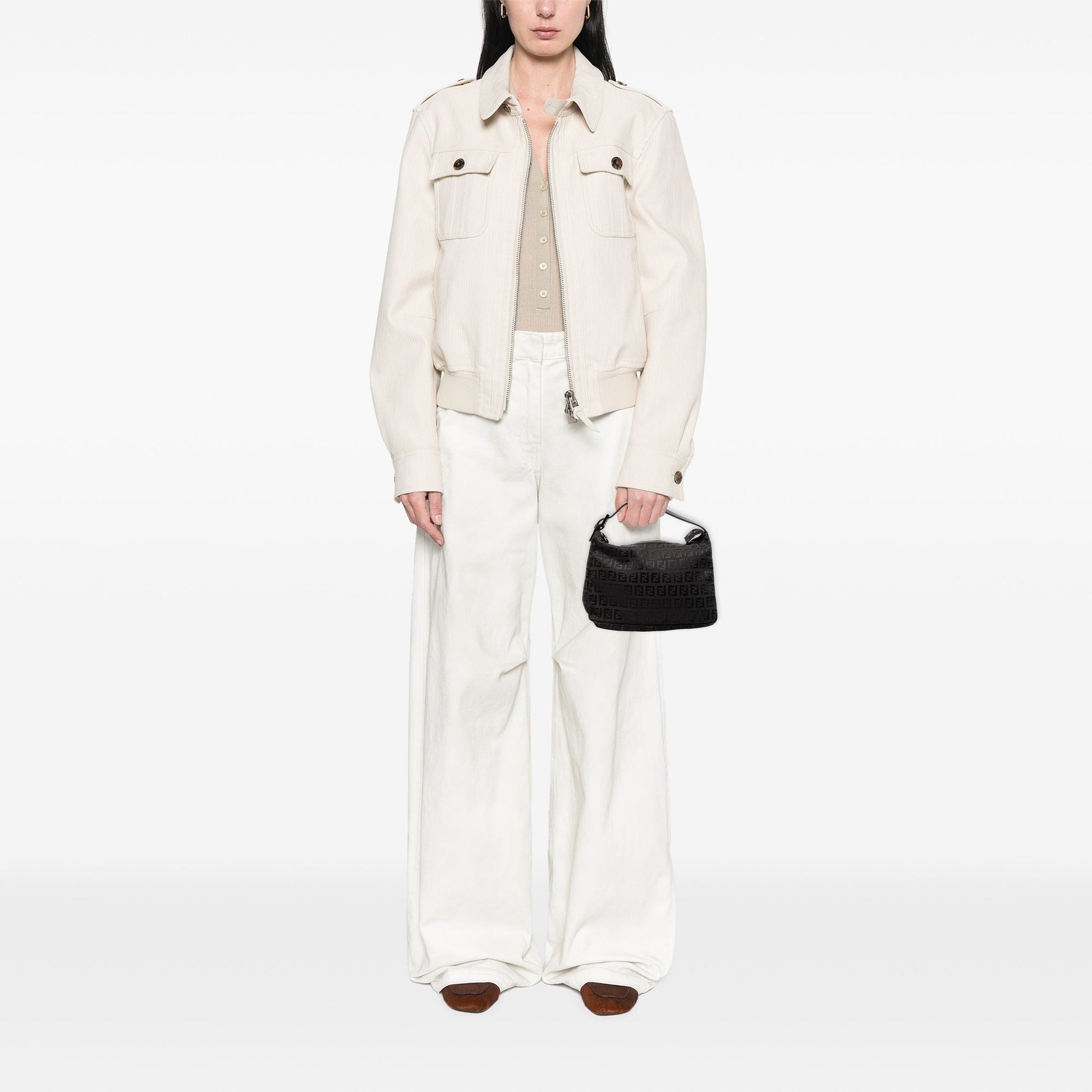 Fendi Zucchino Canvas Handbag