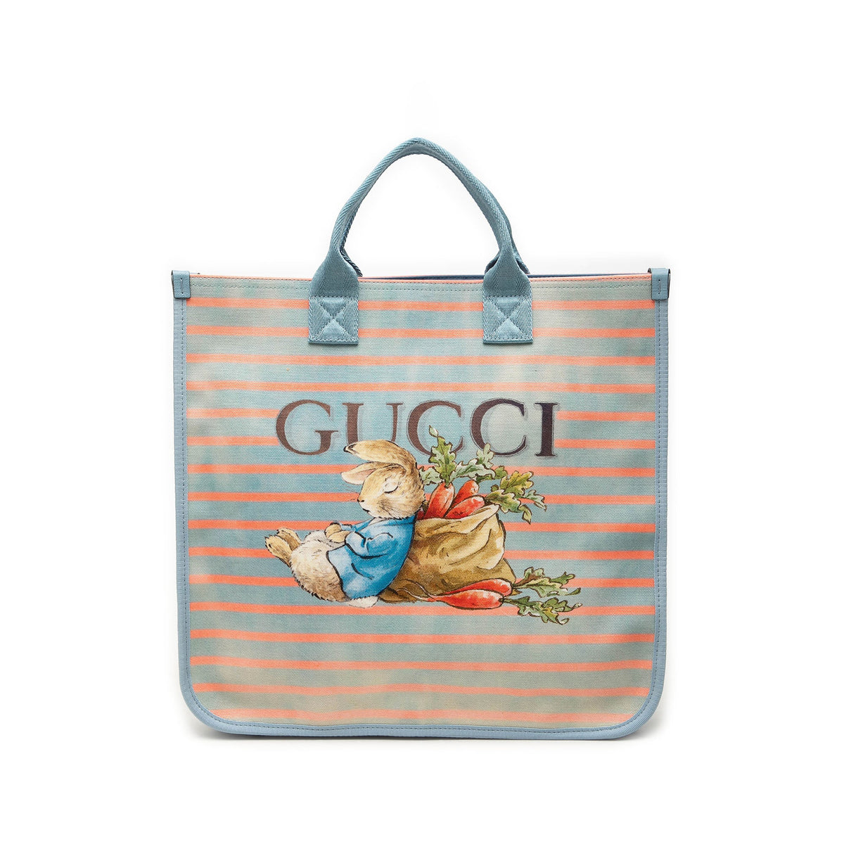 Gucci Childrens Striped Canvas Peter Rabbit Tote