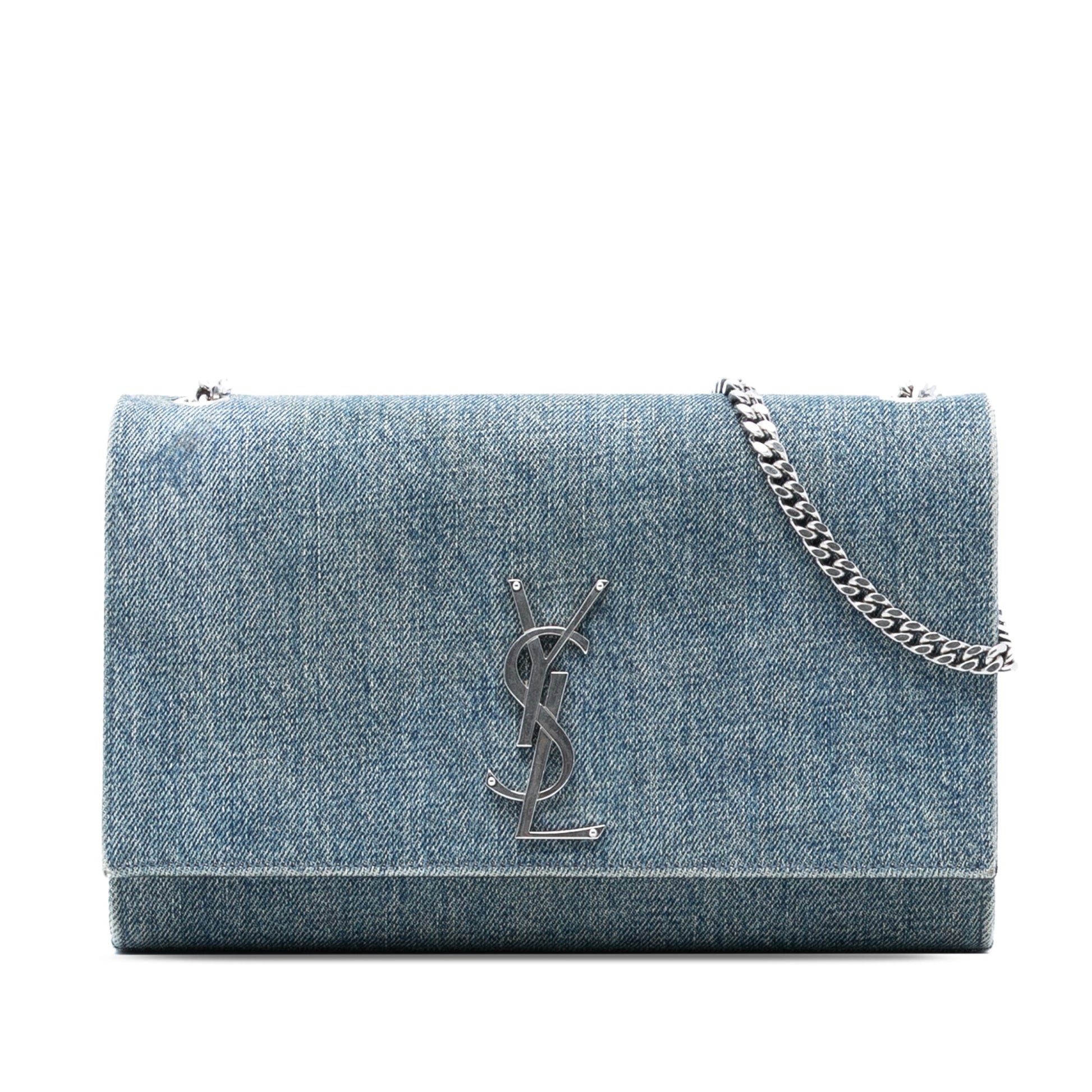 Saint Laurent Medium Denim Monogram Kate Crossbody