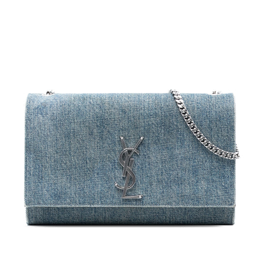 Saint Laurent Medium Denim Monogram Kate Crossbody