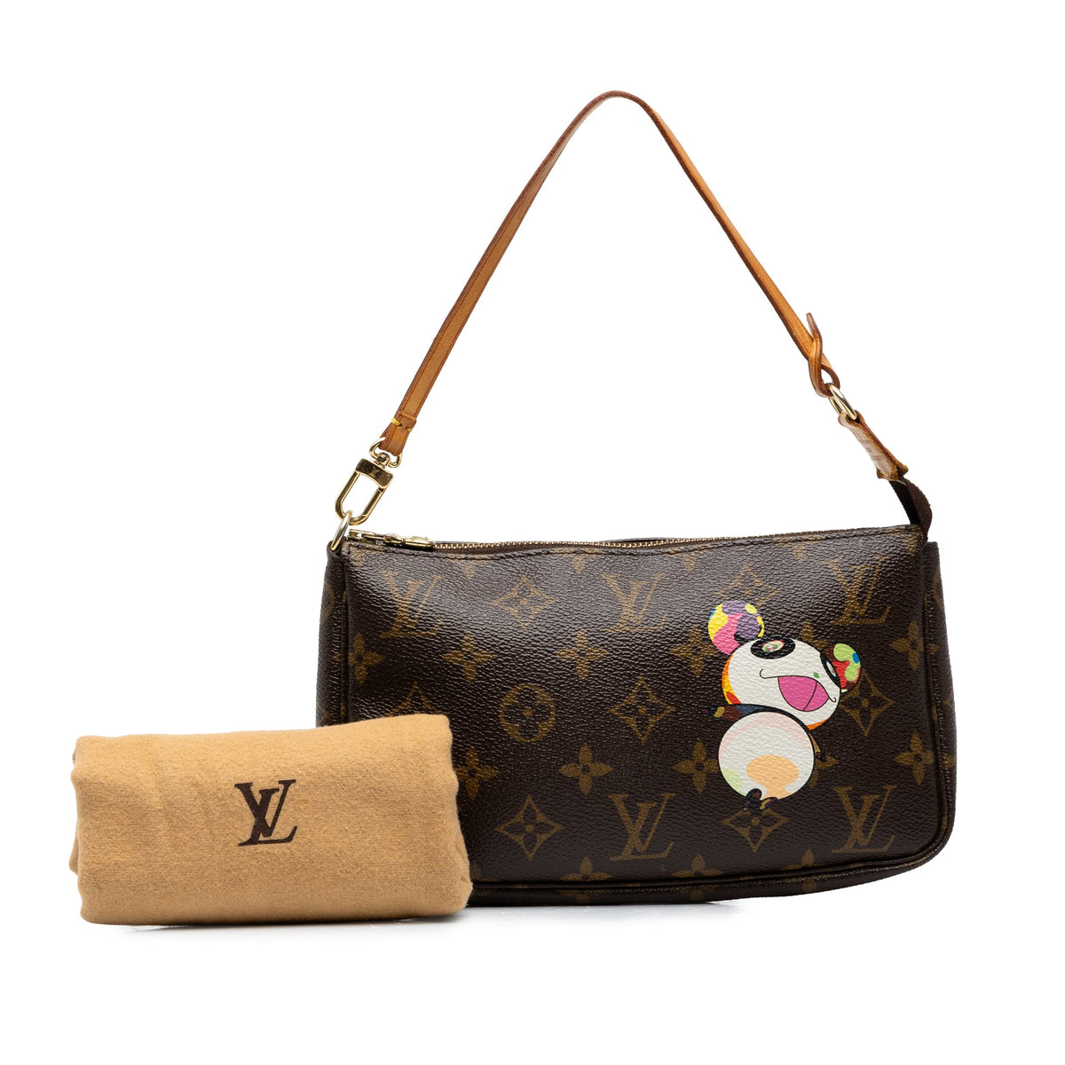 Louis Vuitton Takashi Murakami Monogram Panda Pochette Accessoires — Brown