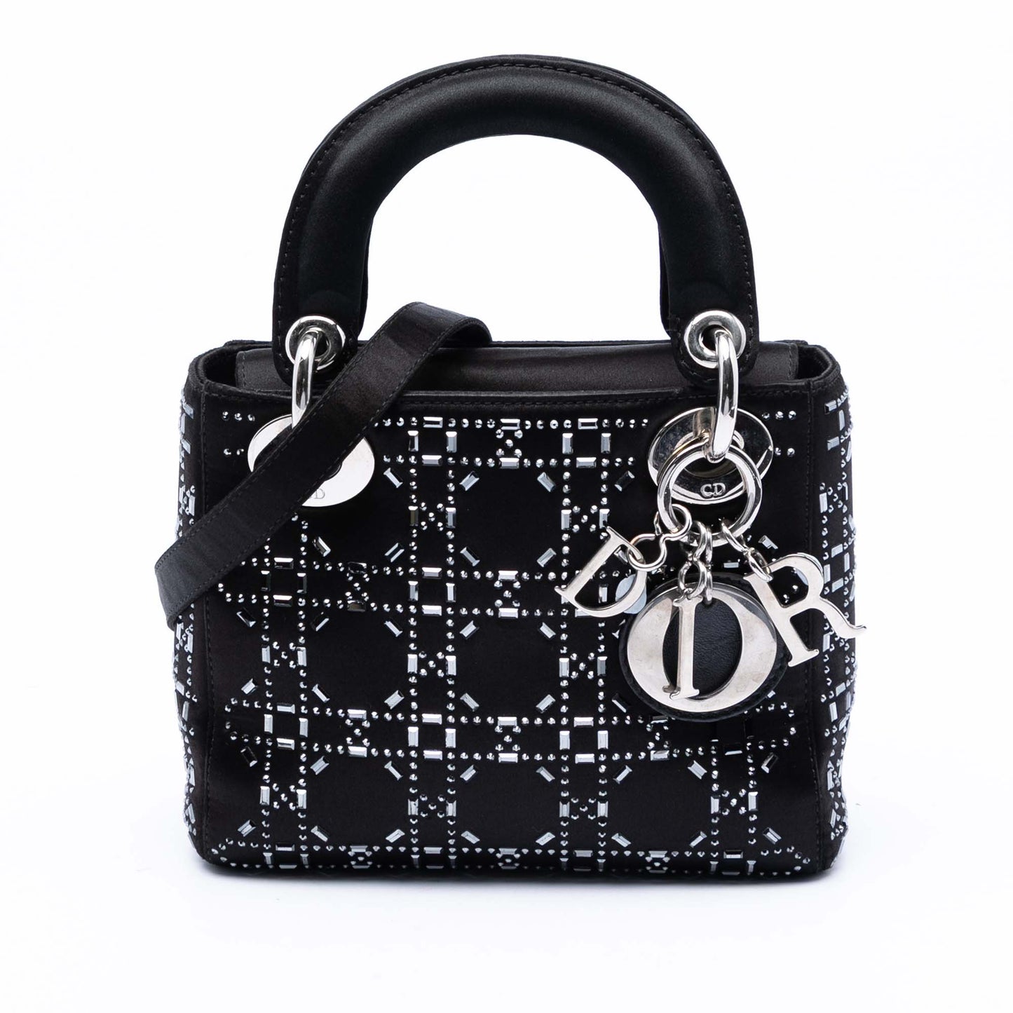 Dior Mini Satin Cannage Strass Crystal Embellished Lady Dior