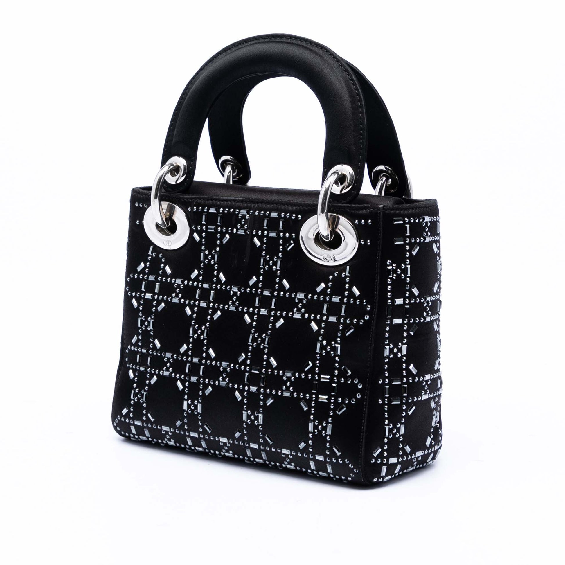 Dior Mini Satin Cannage Strass Crystal Embellished Lady Dior