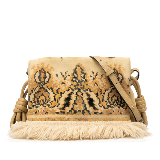 LOEWE Suede Tapestry Flamenco Knot Crossbody