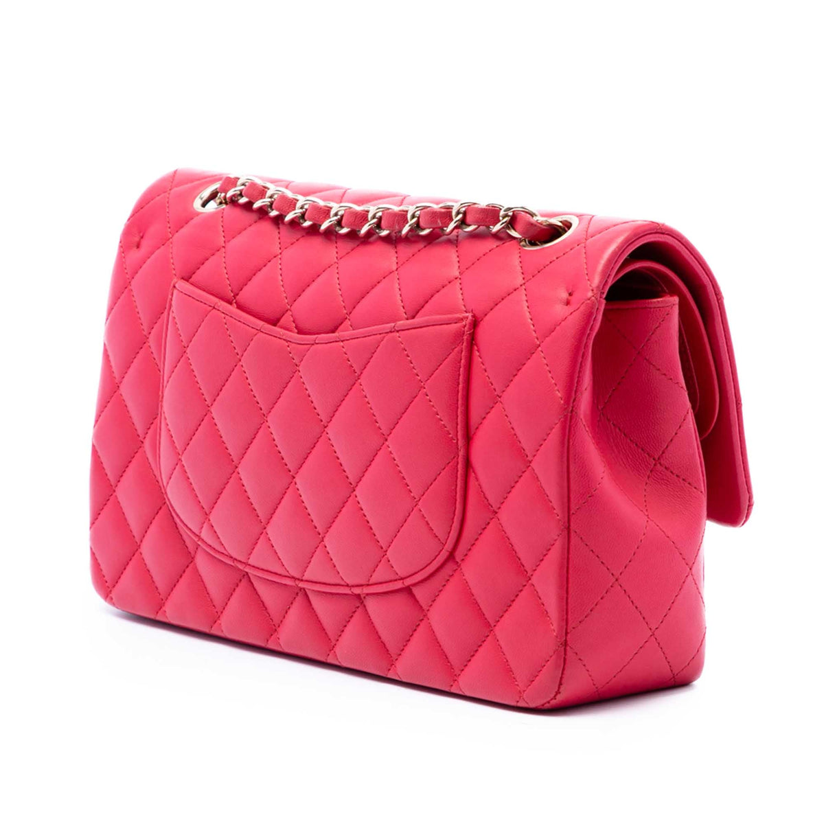 Chanel Medium Classic Lambskin Double Flap — Pink