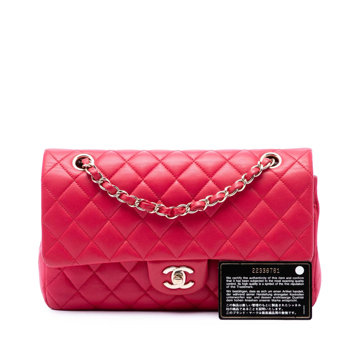 Chanel Medium Classic Lambskin Double Flap — Pink