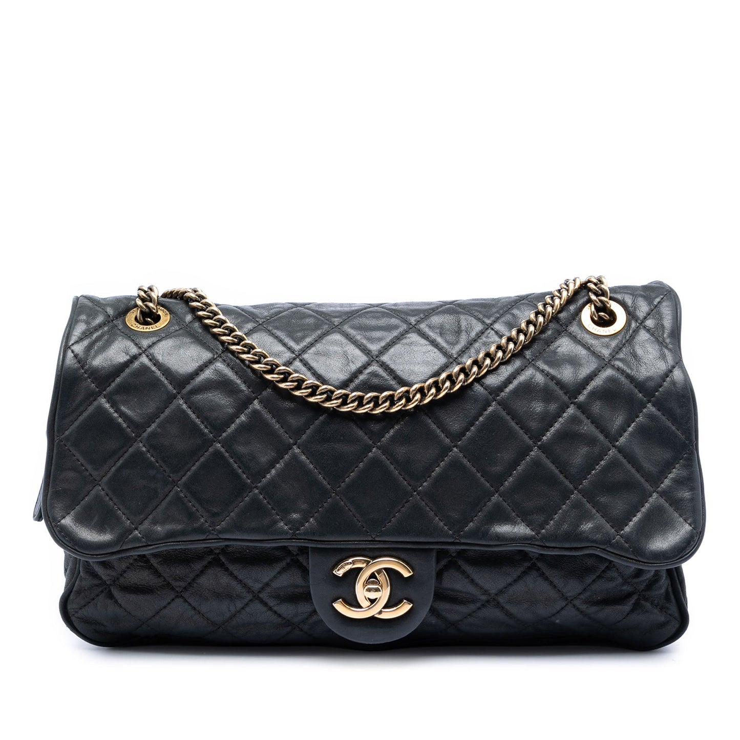 Chanel Large Quilted Iridescent Calfskin Shiva Flap