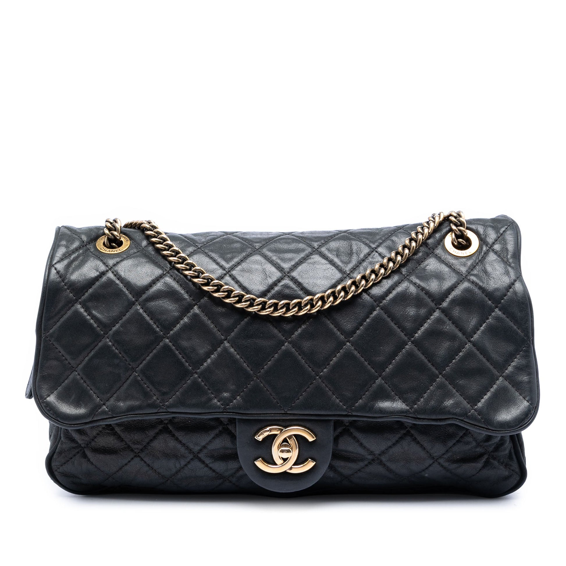 Chanel Large Quilted Iridescent Calfskin Shiva Flap