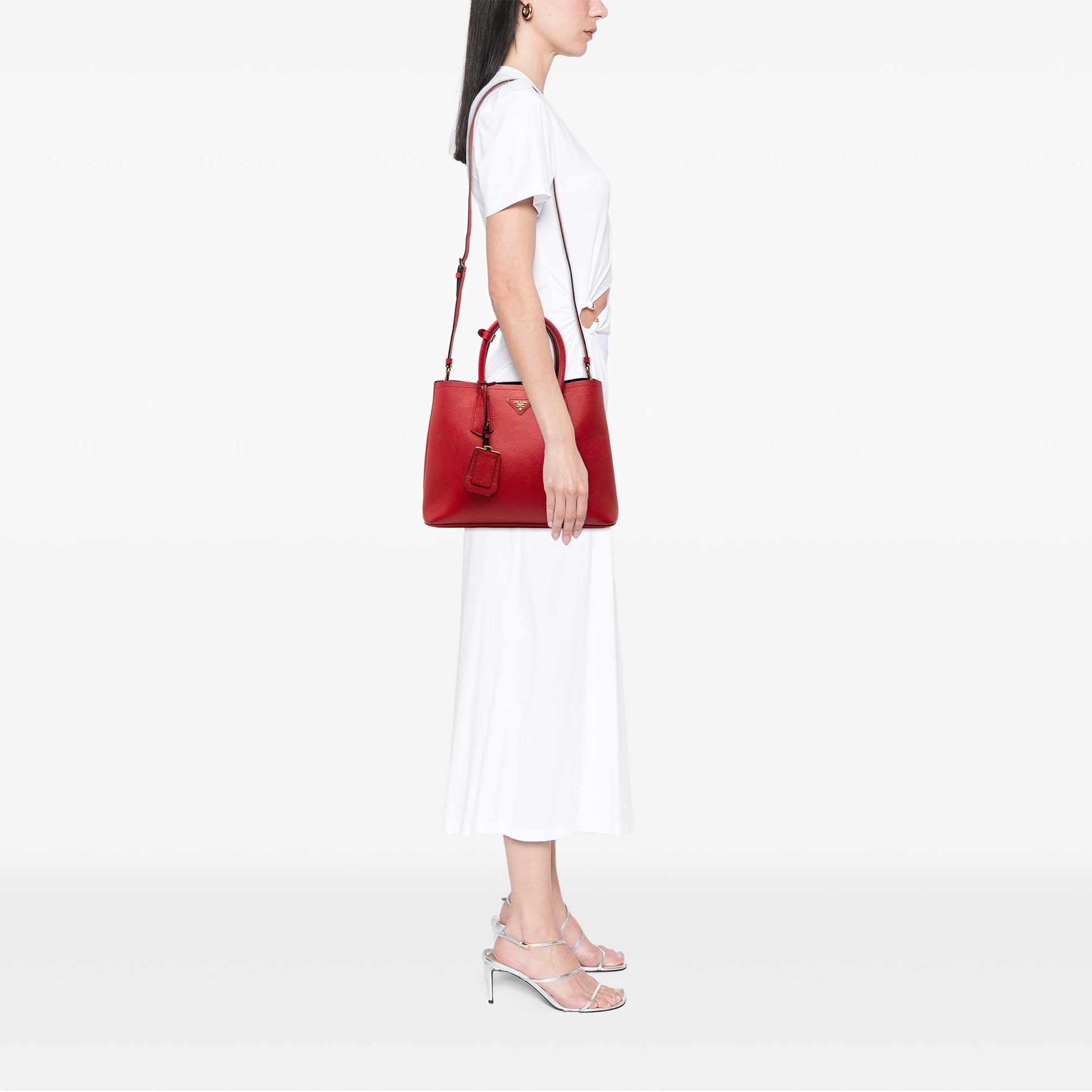 Prada Medium Saffiano Cuir Double Satchel