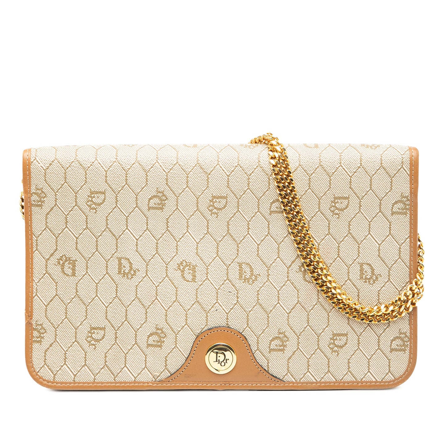 Dior Honeycomb Coated Canvas Chain Shoulder Bag