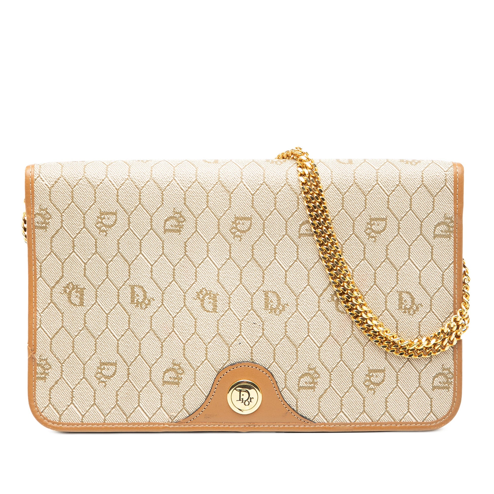 Dior Honeycomb Coated Canvas Chain Shoulder Bag