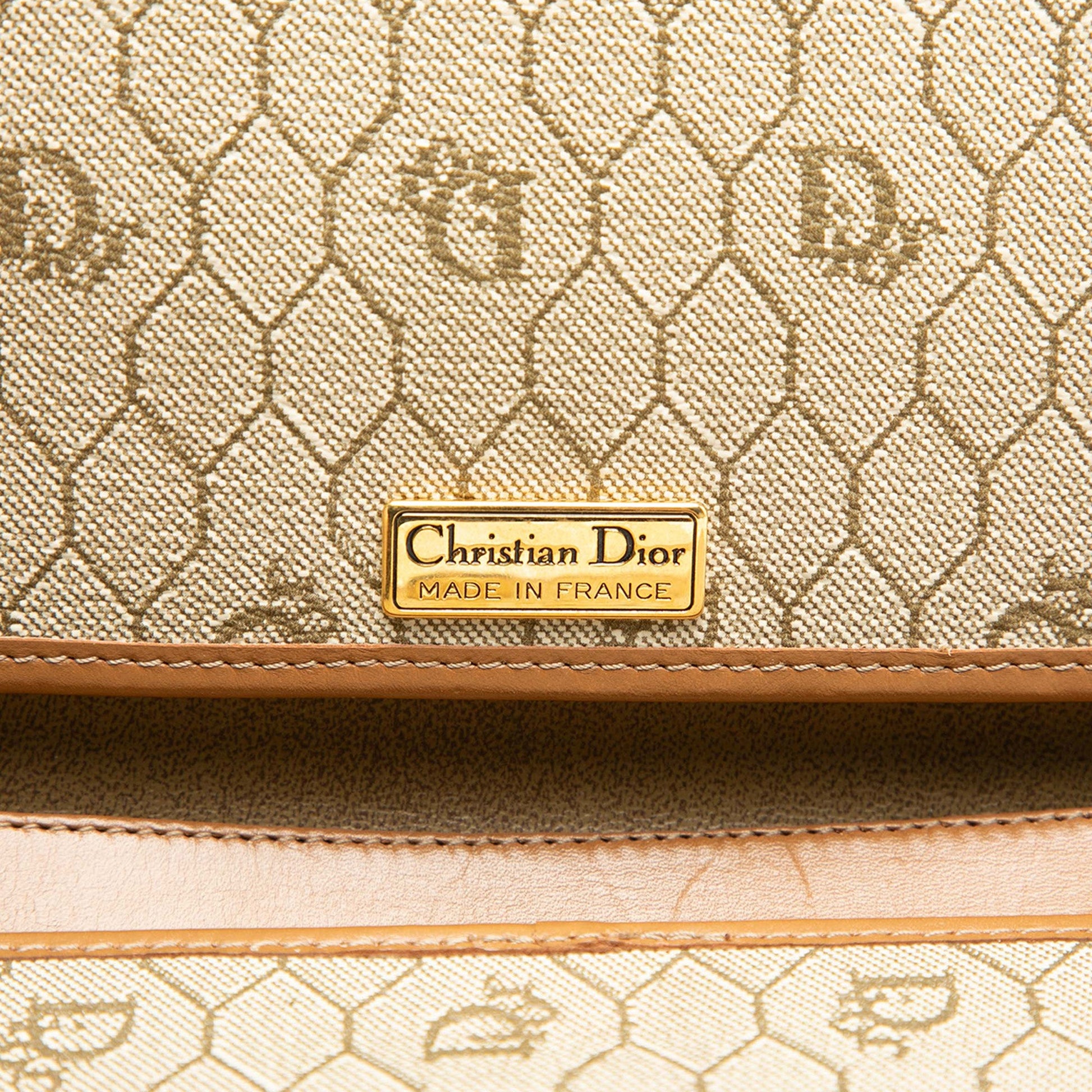 Dior Honeycomb Coated Canvas Chain Shoulder Bag