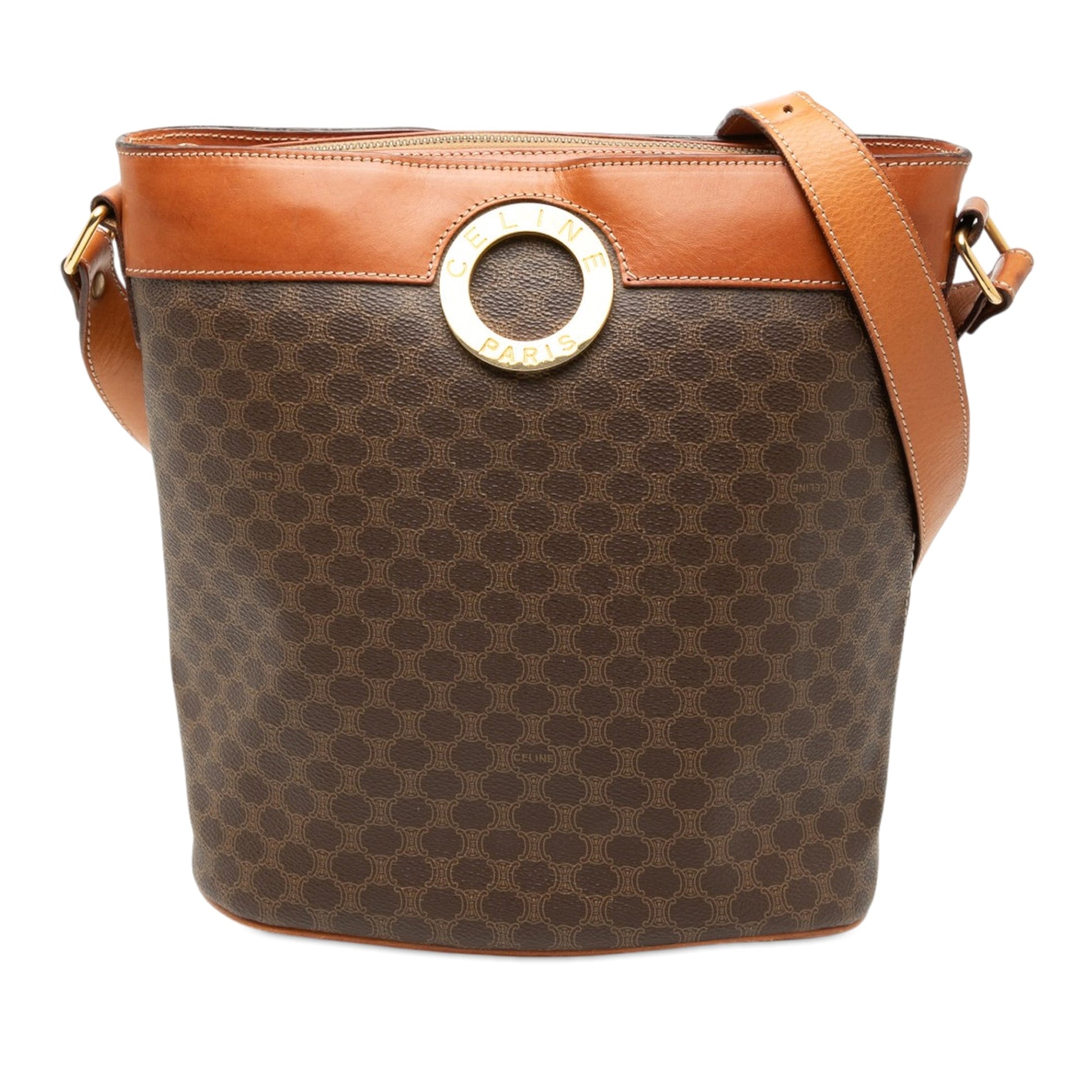 Celine Macadam Coated Canvas Bucket Bag