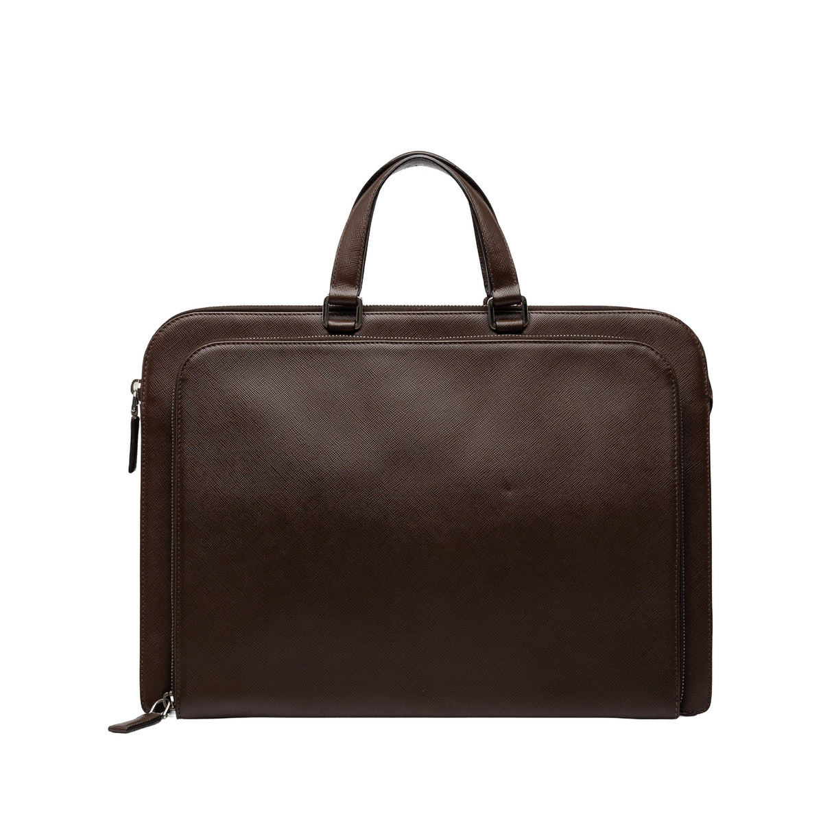 Prada Saffiano Business Bag — Brown
